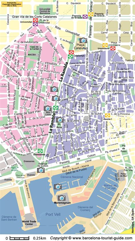 Mapa De Ruas De Barcelona Espanha Barcelona Main Street Map