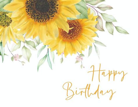 3 Free Happy Birthday Sunflowers Images To Print Freebie Finding Mom