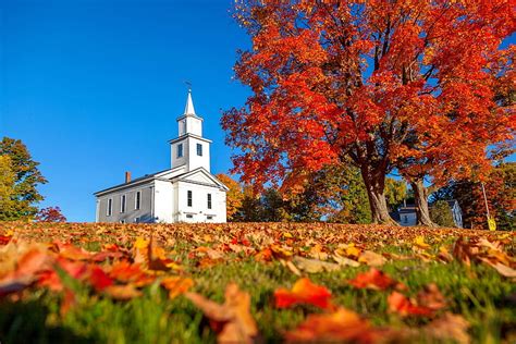 Autumn In New England New England Church Foliage Colorful Fall