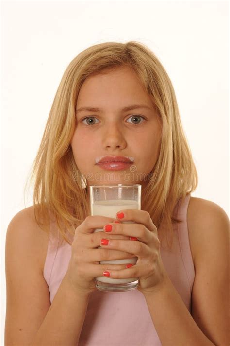 Young Girl Drinking Milk Stock Image Image Of Young 19310549