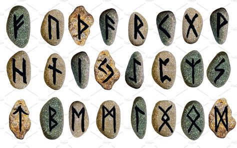 Viking Alphabet Runes On Stones Illustrations ~ Creative Market