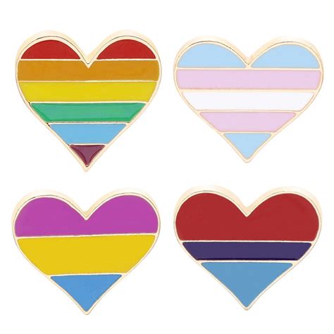 Pride Rainbow Flag Metal Badge Support Gay Lesbian Bisexual Transgender