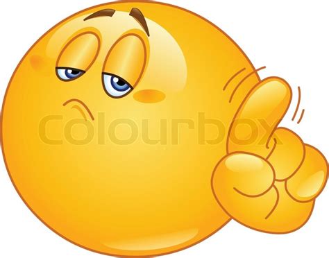 Emoticon Saying No Shaking His Finger Stock Vector Colourbox