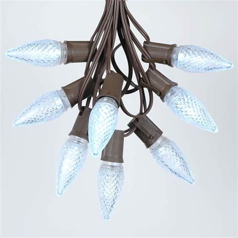 25 Foot C9 Led Christmas Light Set Hanging String Lights Brown Wire