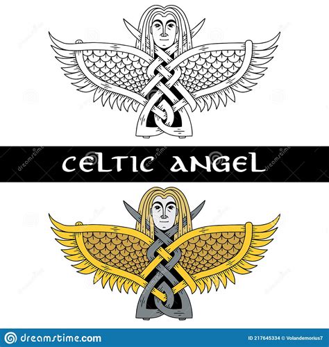 Angel In Celtic Style Image Of An Angel For A Sketch Of A Tattoo