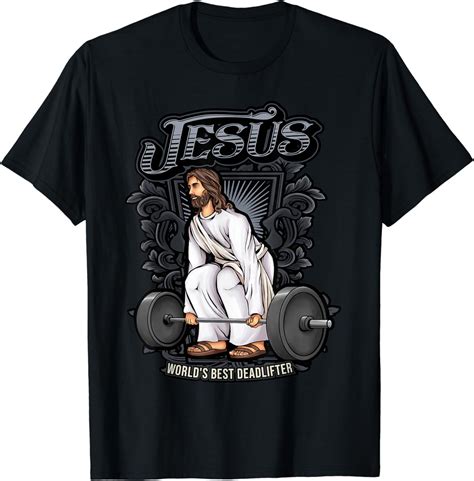 funny jesus christian weight lifting pun men him gag ts t shirt clothing shoes