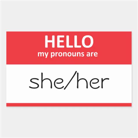 Hello My Pronouns Are She Her Sticker Zazzle