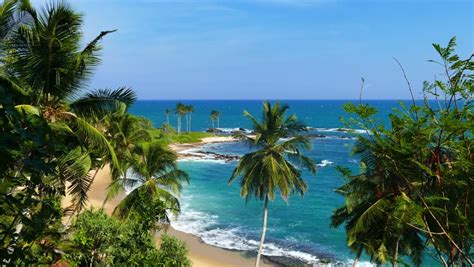 Beautiful Landscape With Sea Waves On Tropical Beach And