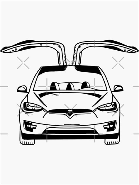 Tesla Model X Sticker For Sale By Minypicture Redbubble