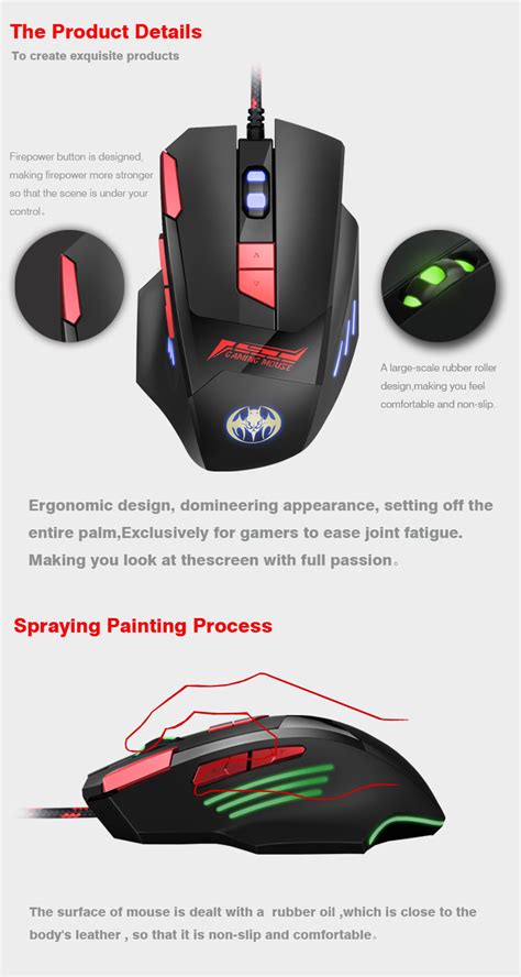 2021 Bloodbat Usb Wired Optical 3200dpi Computer Mice Gaming Mouse 7