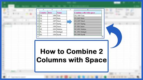 How To Combine Columns In Excel With A Space How To Merge Two