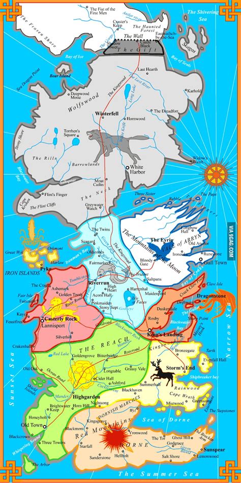The Political Map Of Westeros Game Of Thrones 9gag