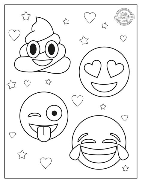 Super Cute Emoji Coloring Pages Kids Activities Blog