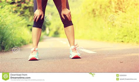 Tired Female Runner Taking A Rest After Running Stock Photo Image Of