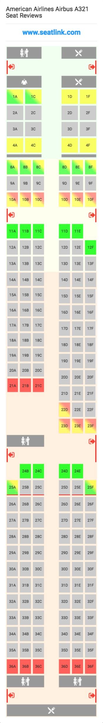 American Airlines Airbus A321 Seating Chart Updated March 2023 Seatlink