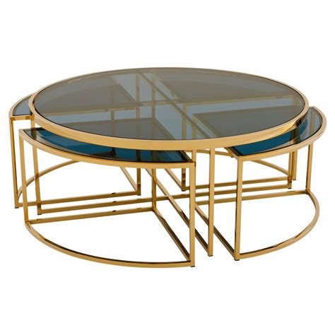 Our coffee table was difficult to put together the nuts didnt fit properly. Eichholtz Padova Modern Classic Smoked Glass Round Nesting ...