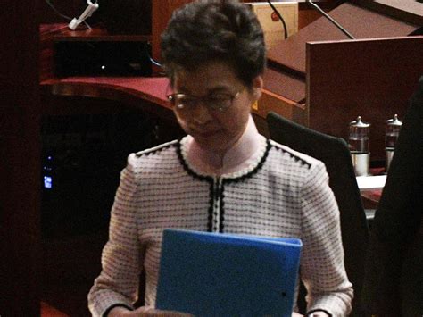 Hong Kong Leader Carrie Lam Abandons Policy Speech After Heckles From Politicians The Australian
