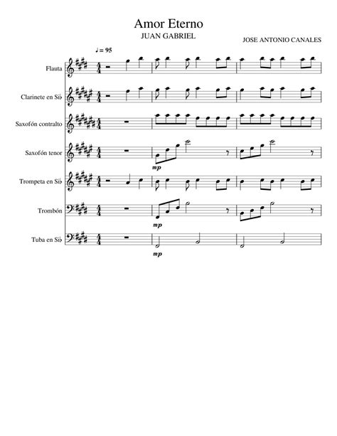 Amor Eterno En Proceso Sheet Music For Flute Clarinet Alto