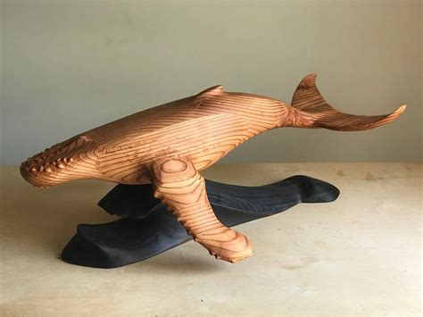 Hand Carved Large Wood Humpback Whale Artsculpturedecor Etsy