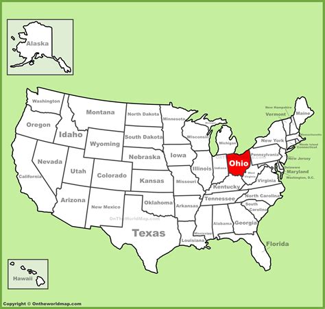 Ohio Location On The Us Map