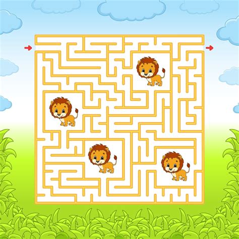 Labirinto Gioco Per Bambini Labirinto Divertente Foglio Di Lavoro