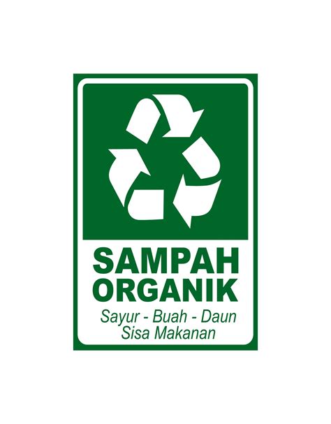 Stiker Sampah ORGANIK NON ORGANIK MEDIS NON MEDIS Uk 15 X 20 CM