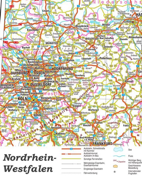 Straßenkarte Von Nordrhein Westfalen