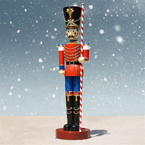 Giant 10 Ft Toy Soldier Pair With Candy Cane Batons