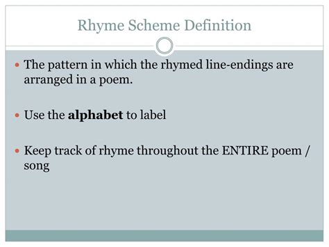 PPT - Rhyme Scheme and You PowerPoint Presentation, free download - ID:4807706