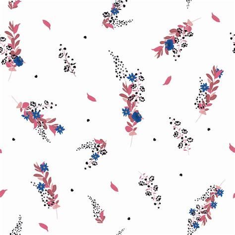 premium vector seamless pattern wild flowers