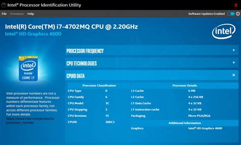 Intel Processor Identification Chart