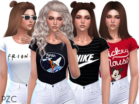 Cute T Shirts Collection 02 By Pinkzombiecupcakes At Tsr Sims 4 Updates