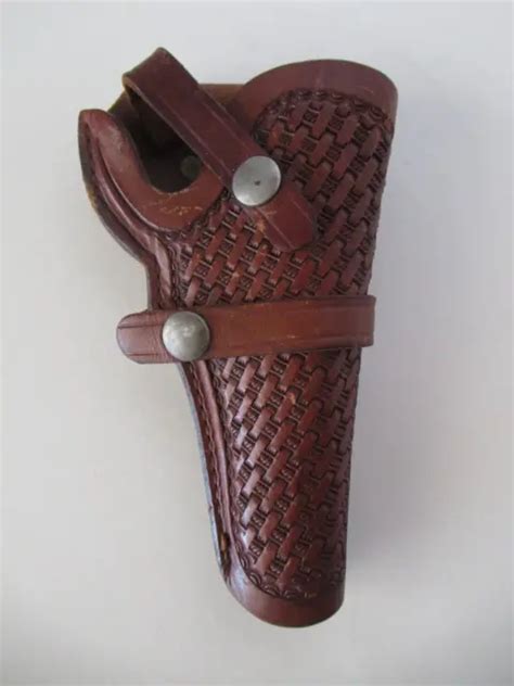 Vintage Handmade By Viking Mexico Leather Gun Pistol Revolver Holster