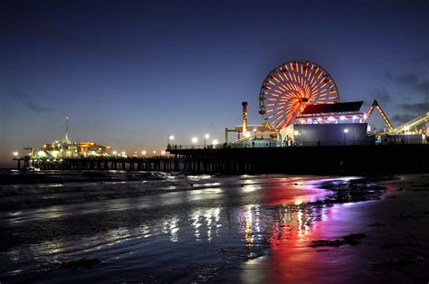 Beautiful Santa Monica Pier At Night Santta Monica Pier Flickr