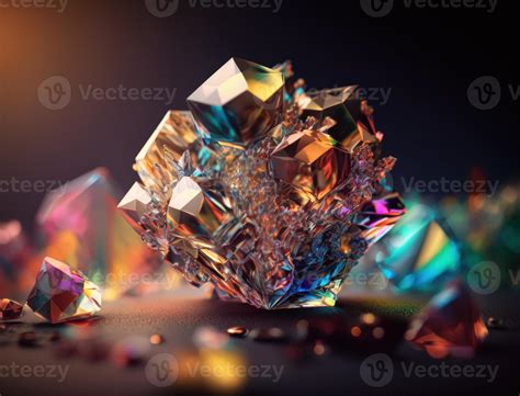 An Endless Fractals Made Of Translucent Multicolored Crystals Natural