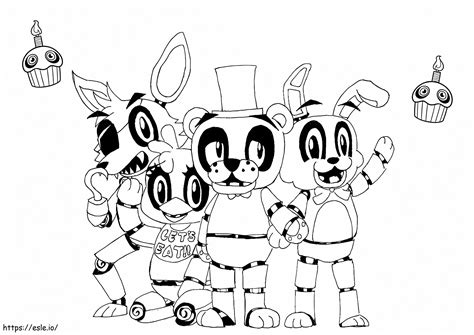 Cute Animatronics Coloring Page