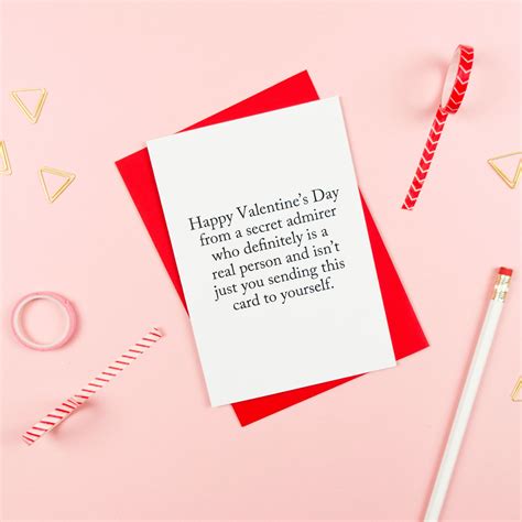 Secret Admirer Funny Valentines Card Funny Valentine Valentine Day