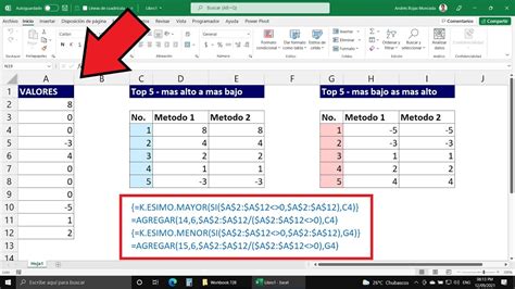 Fórmulas de Excel para llegar a Nivel Avanzado Calcular Top 5 sin