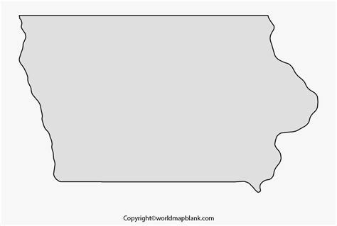 Printable Blank Map Of Iowa Outline Transparent Png Map