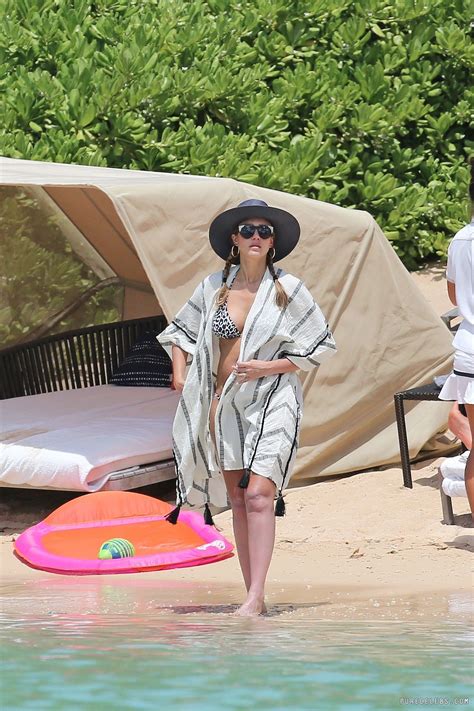 Jessica Alba Caught Sunbathing In The Bikini On A Beach NuCelebs Com