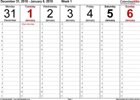 6 Week Calendar Template Word Weekly Calendar Template Calendar