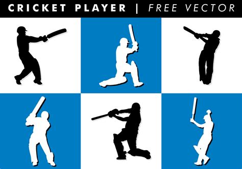 Cricket Player Free Vector 100908 Vector Art At Vecteezy