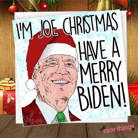 Joe Biden Funny Christmas Card President Us Election Etsy