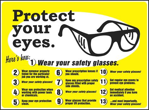 ACCUFORM Safety Poster, Safety Banner Legend Protect Your Eyes, 17 in x ...