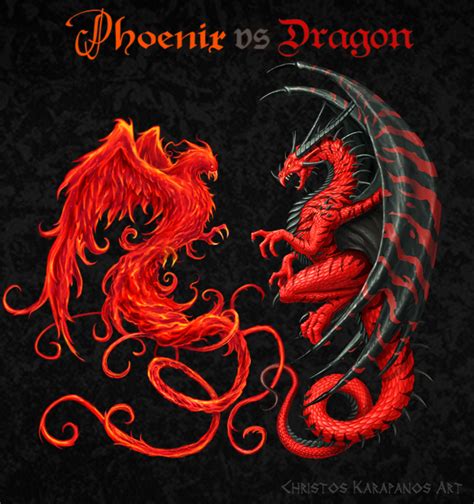 Phoenix Vs Dragon By Amorphisss On Deviantart