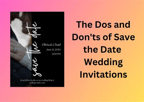 The Dos And Donts Of Save The Date Wedding Invitations