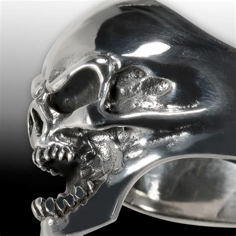 Stainless Steel Ring Demon Skull Bones Death Head Silver Biker Gothic