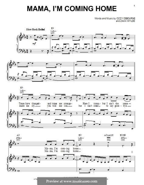 You took me in and you drove me out, yeah, you had me at the. Mama, I'm Coming Home (Ozzy Osbourne) von Z. Wylde - Noten ...