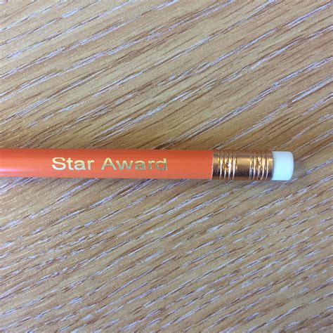 Orange Pencil Personalised Round Hb Foil Printed