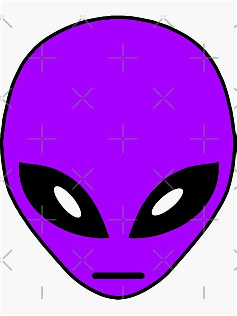 Purple Alien Face Sticker For Sale By Abde32 Redbubble